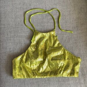 Green Sequin Halter Top